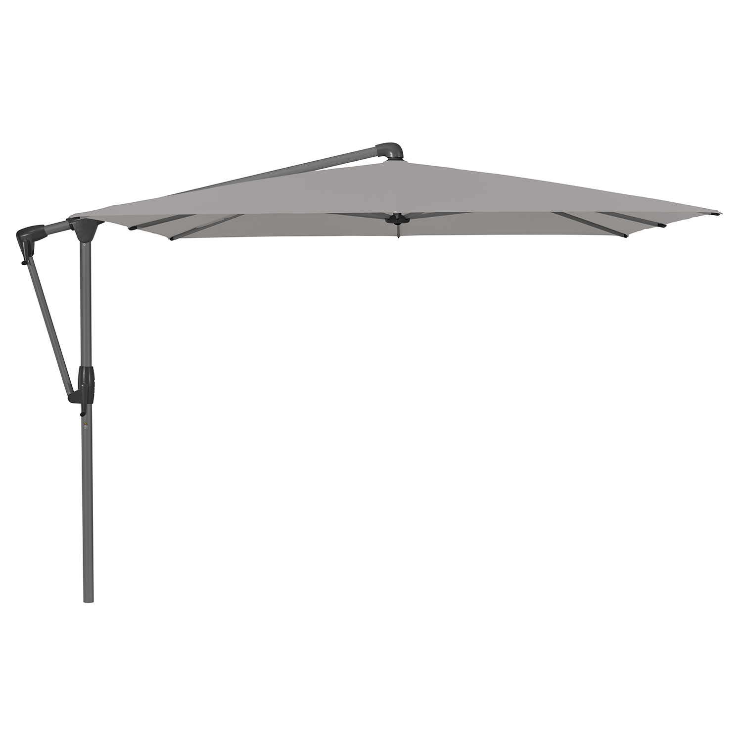 Glatz Sunwing Casa Frithængende Parasol 270×270 cm Kat.5 Antracit Alu/652 Silver Glatz