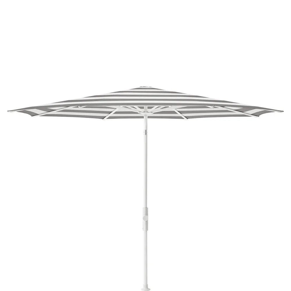 Glatz Twist 330 cm parasol matt white Kat.5 570 Steel Stripe