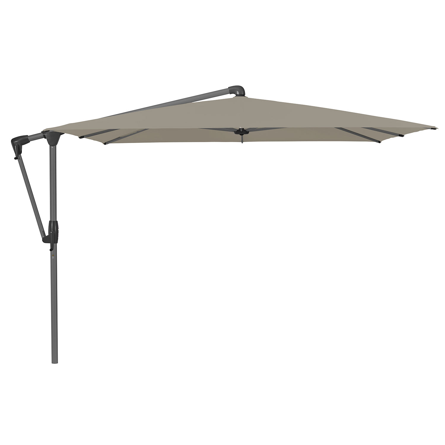 Glatz Sunwing Casa Frithængende Parasol 270×270 cm Kat.5 Antracit Alu/605 Clay Glatz