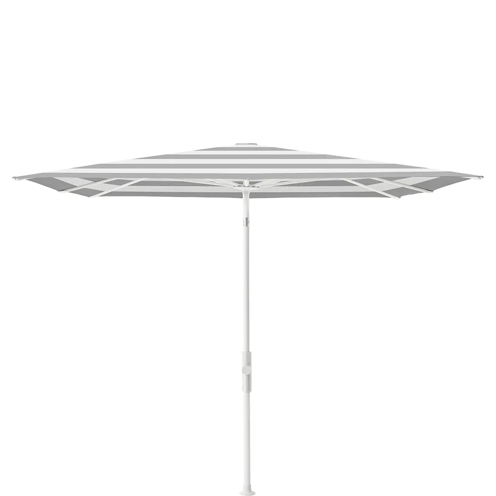 Glatz Twist parasol 240×240 cm matt white Kat.5 555 Grey Stripe