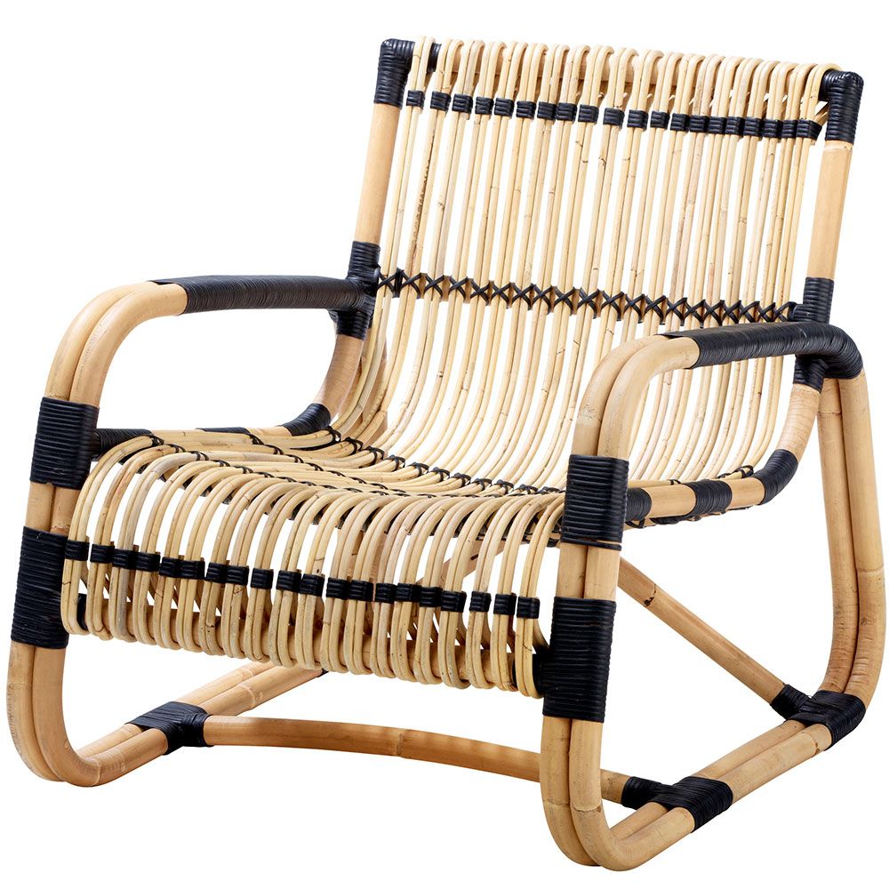 Cane-Line Curve loungestol Sort/Natur