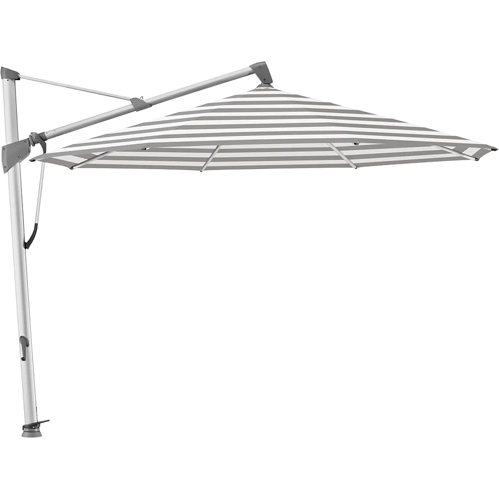 Glatz Sombrano S+ frithængende parasol 400 cm anodiseret aluminium Kat.5 570 Steel Stripe