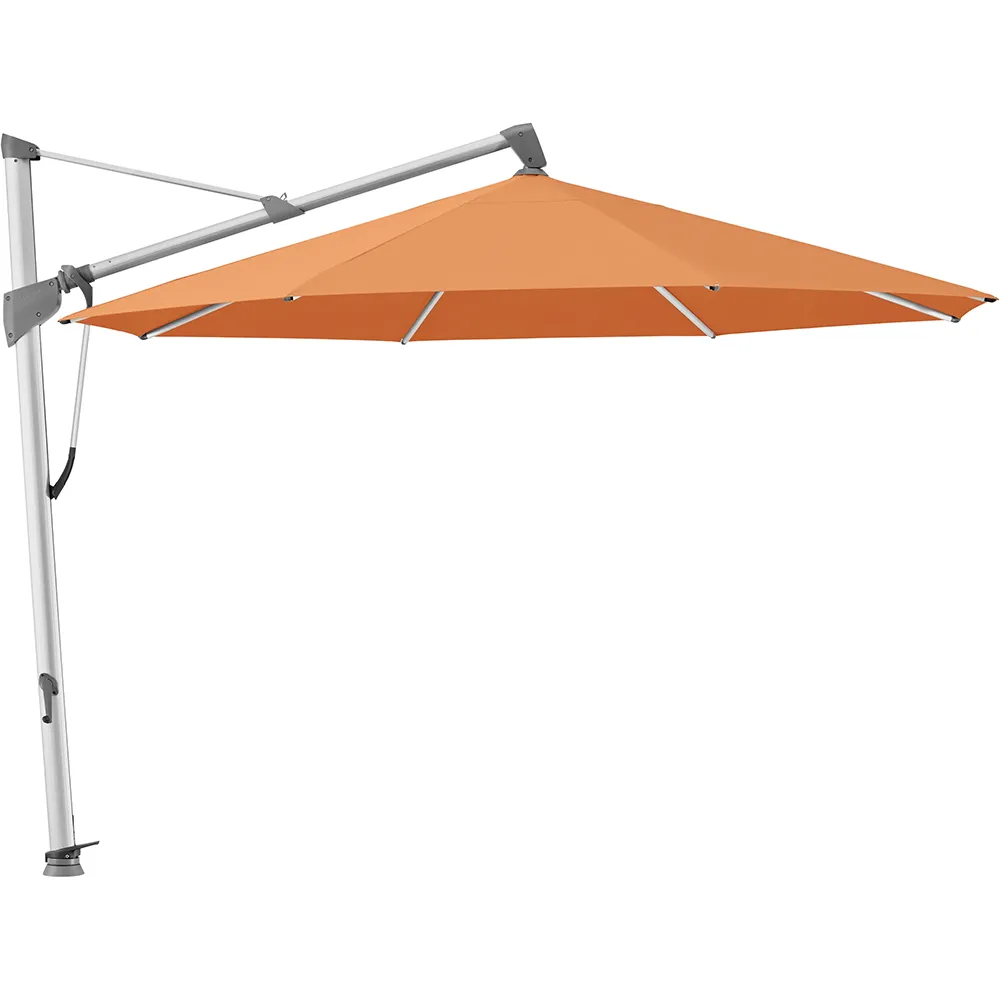 Glatz Sombrano S+ frithængende parasol 400 cm anodiseret aluminium Kat.5 802 Sienna