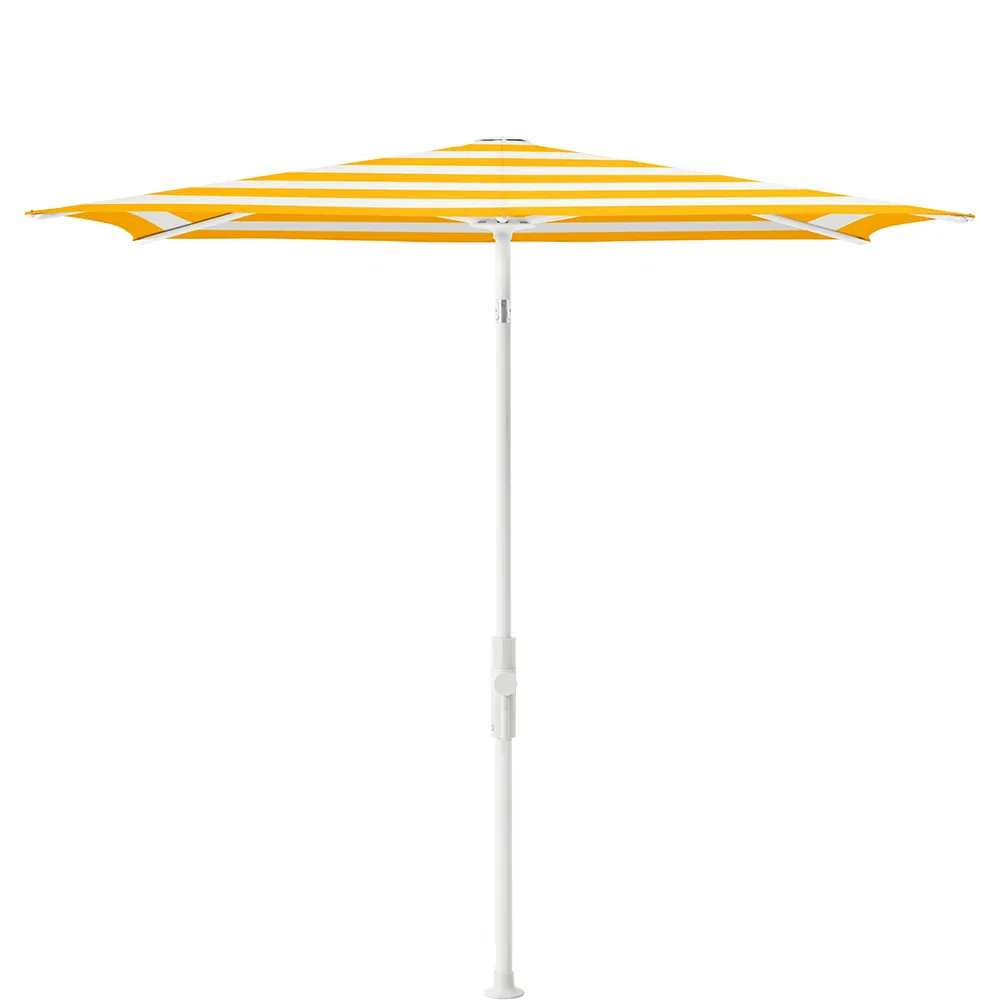 Glatz Twist parasol 250×200 cm matt white Kat.5 624 Yellow Stripe