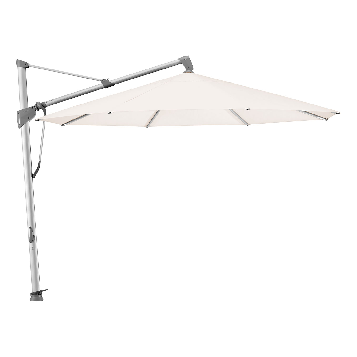 Glatz Sombrano S+ Frithængende Parasol 400 cm Kat.4 Anodiseret Alu/453 Vanilla Glatz