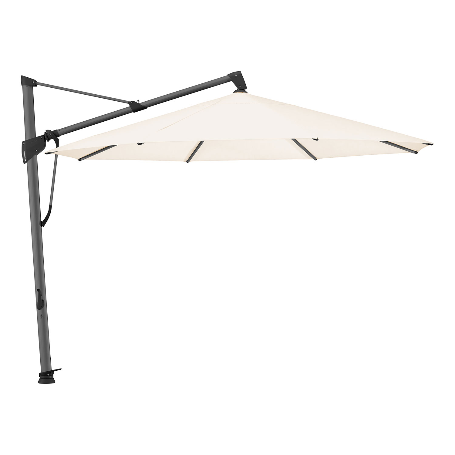 Glatz Sombrano S+ Frithængende Parasol 350 cm Kat.5 Antracit Alu/523 Champagne Glatz