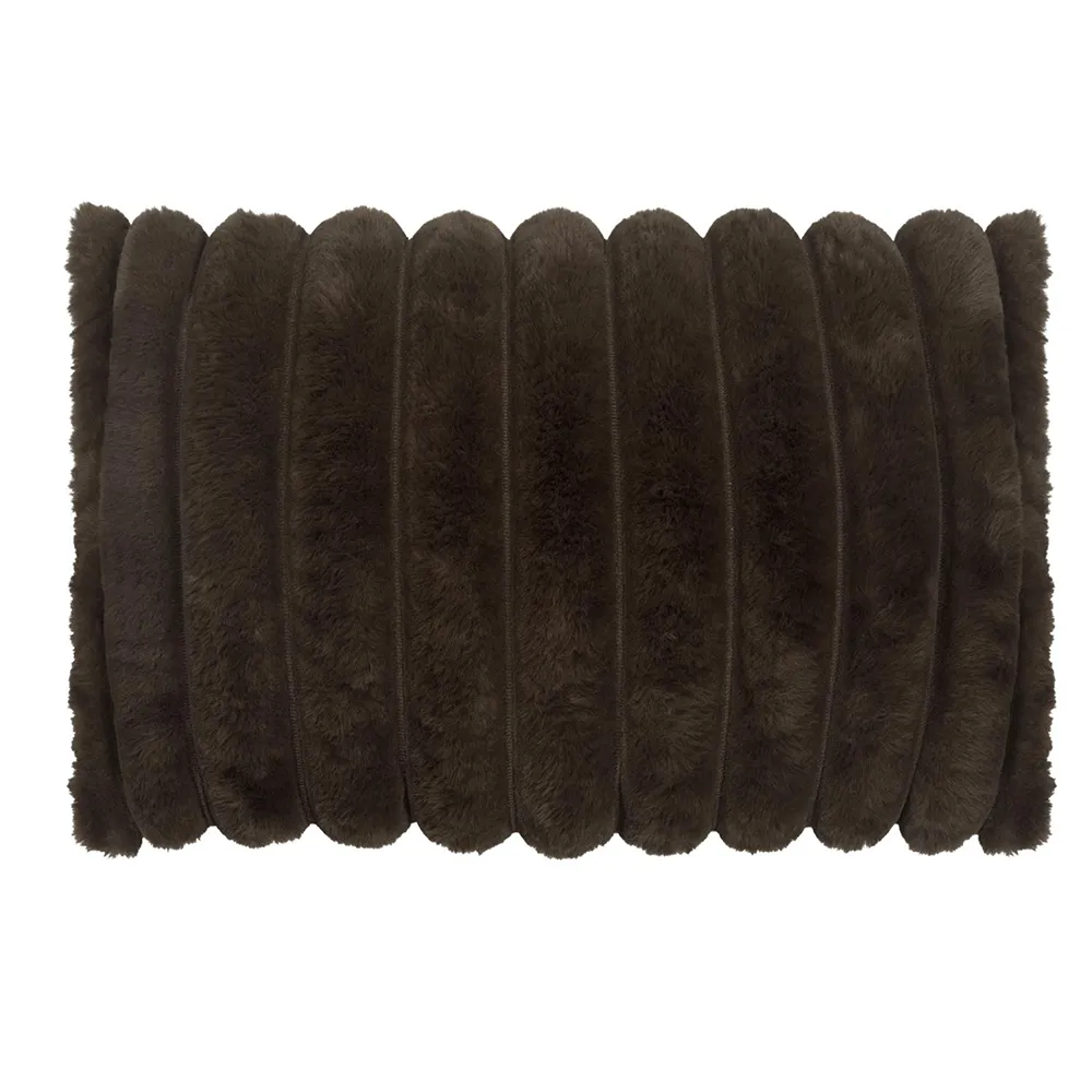 Skinnwille Wave pyntepude 40×60 cm Darkbrown