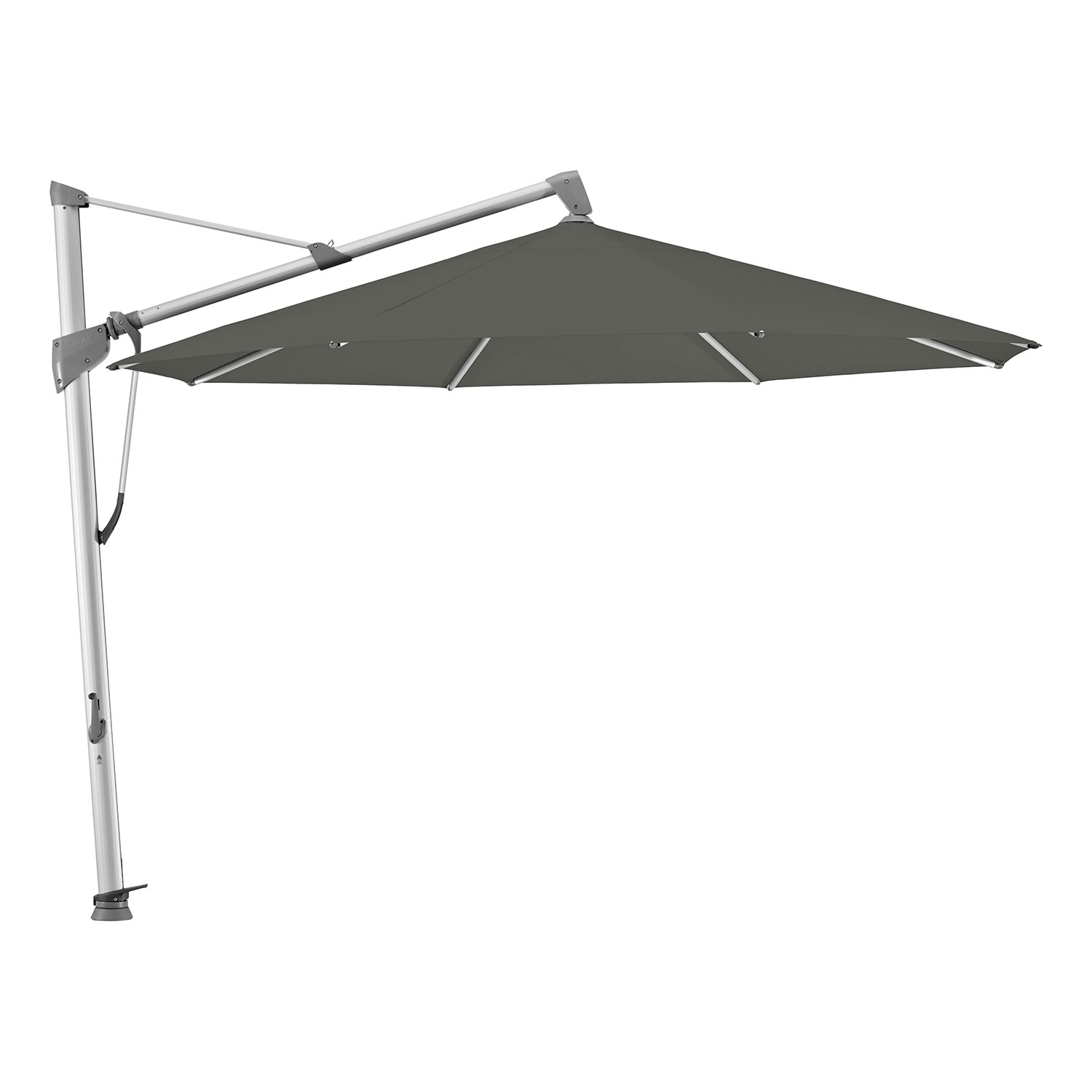 Glatz Sombrano S+ Frithængende Parasol 400 cm Kat.5 Anodiseret Alu/669 Carbone Glatz