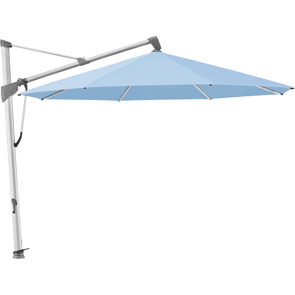 Glatz Sombrano S+ frithængende parasol 400 cm anodiseret aluminium Kat.5 515 Cloud