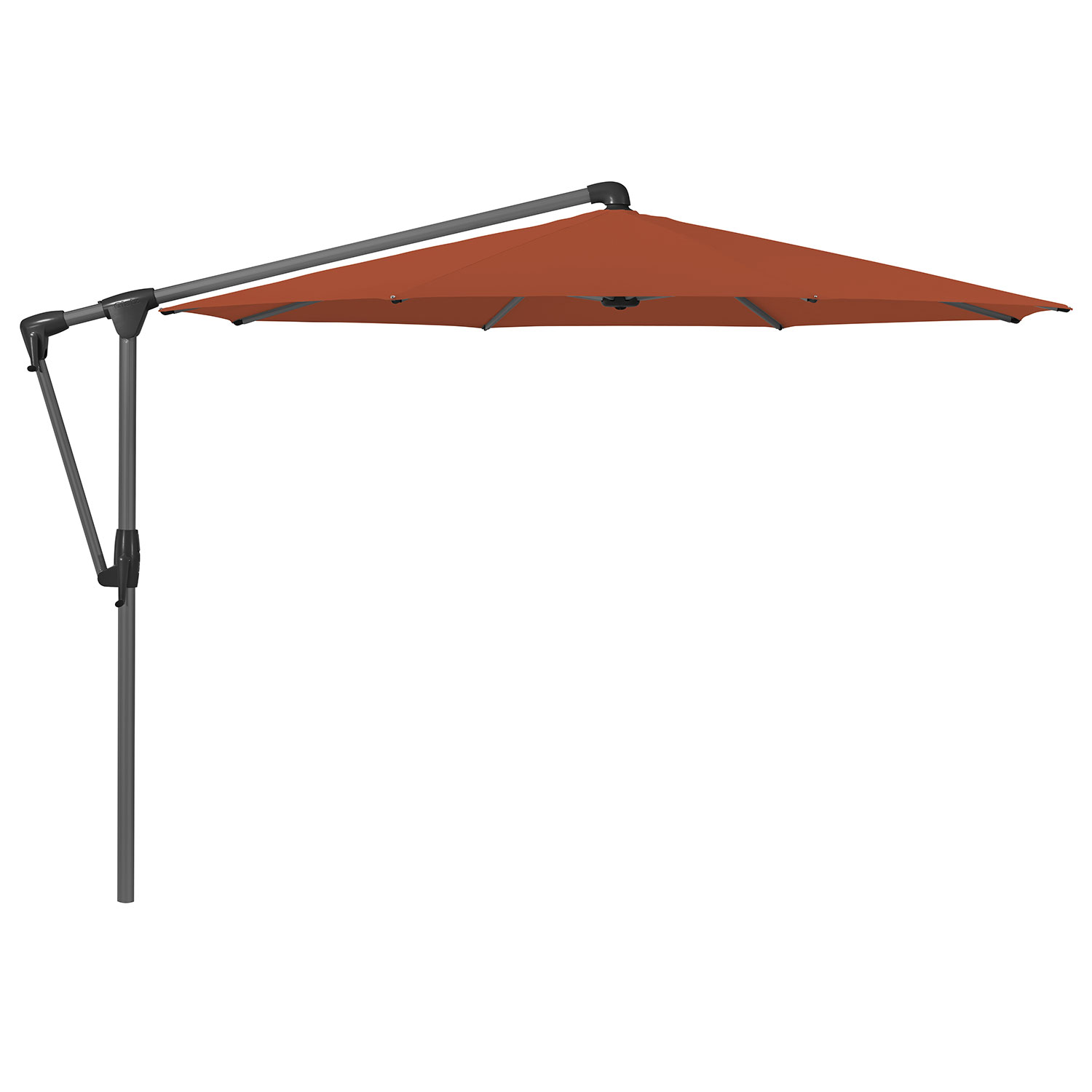 Glatz Sunwing Casa Frithængende Parasol 330 cm  kat.5 antracite alu / 513 fire red