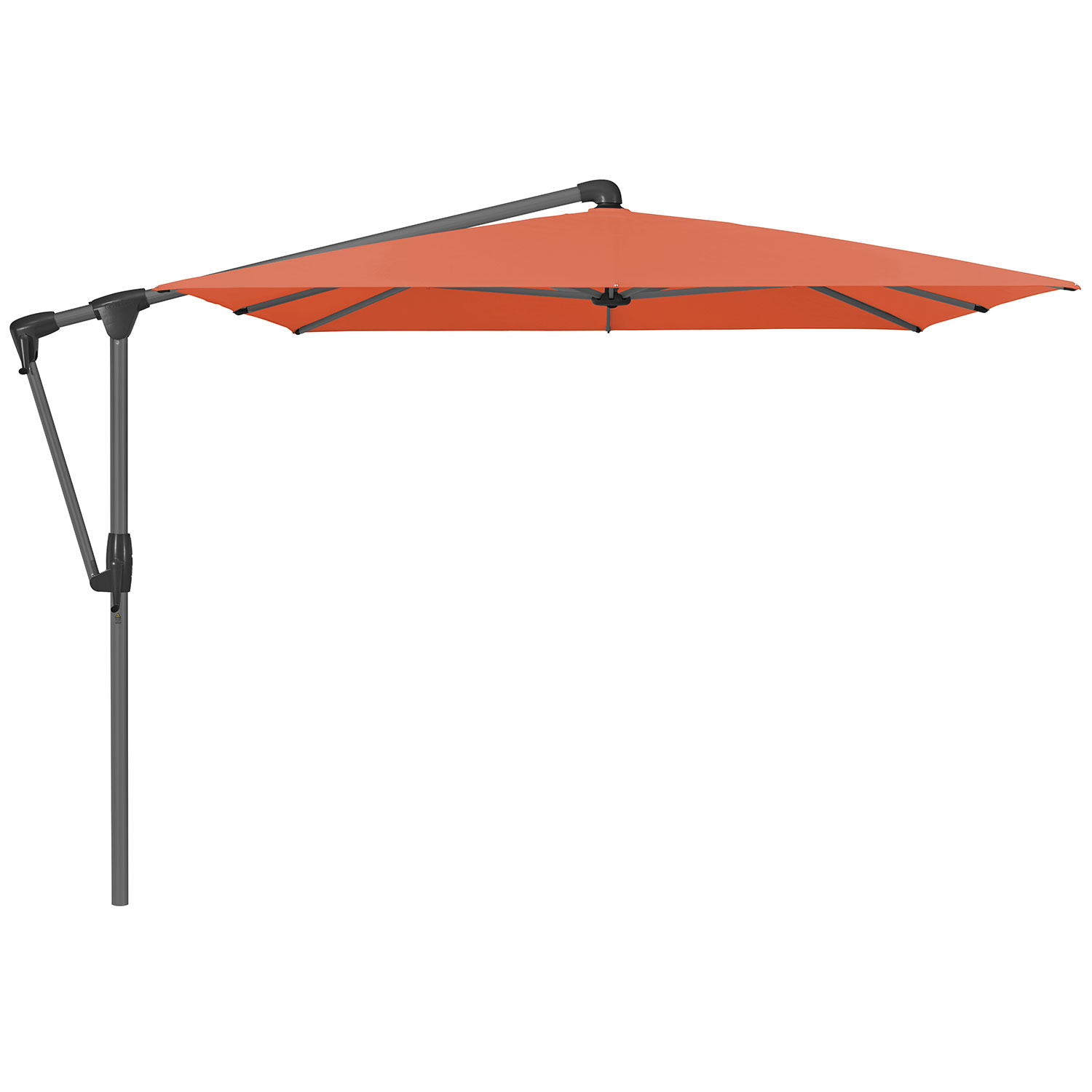 Glatz Sunwing Casa Frithængende Parasol 300×240 cm Kat.5 Antracit Alu/660 Papaya Glatz