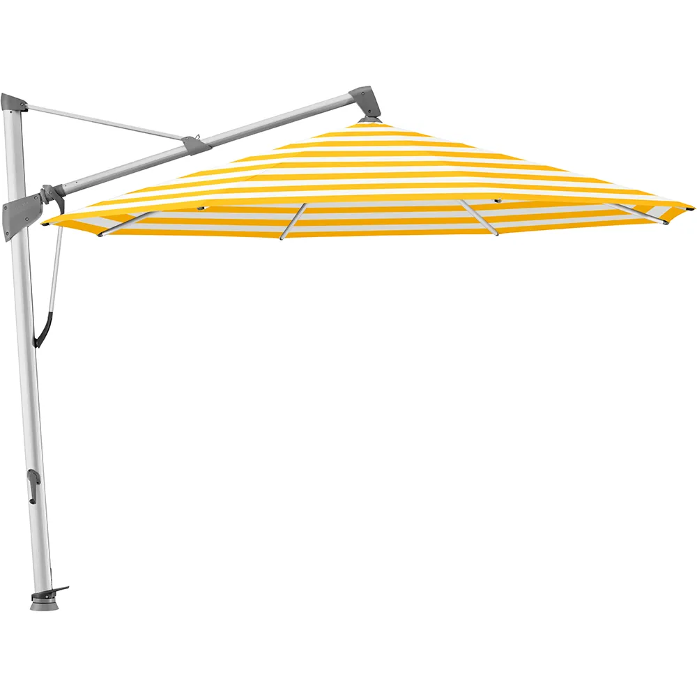 Glatz Sombrano S+ frithængende parasol 400 cm anodiseret aluminium Kat.5 624 Yellow Stripe