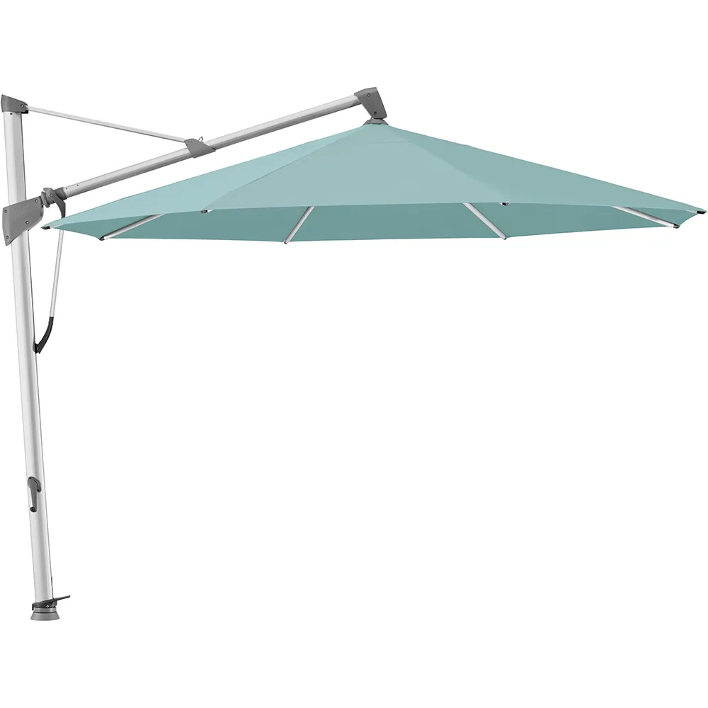 Glatz Sombrano S+ frithængende parasol 400 cm anodiseret aluminium Kat.4 417 Ocean