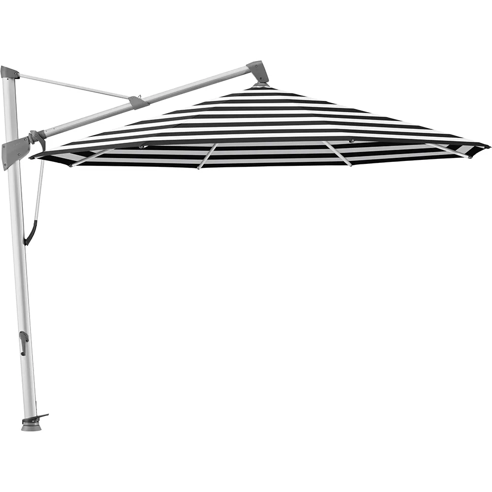 Glatz Sombrano S+ frithængende parasol 350 cm anodiseret aluminium Kat.5 810 Black Stripe
