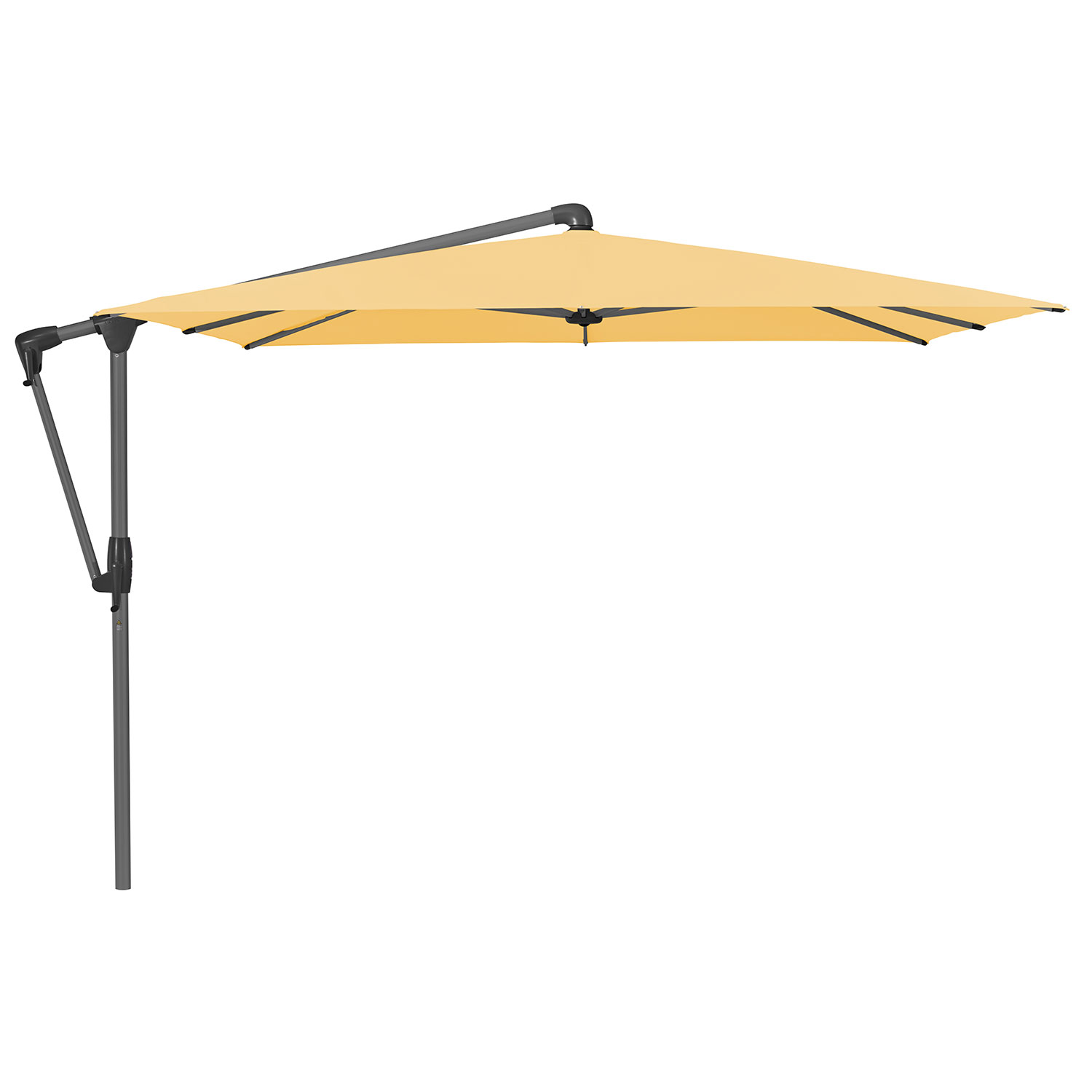 Glatz Sunwing Casa Frithængende Parasol 270×270 cm Kat.4 Antracit Alu/438 Straw Glatz