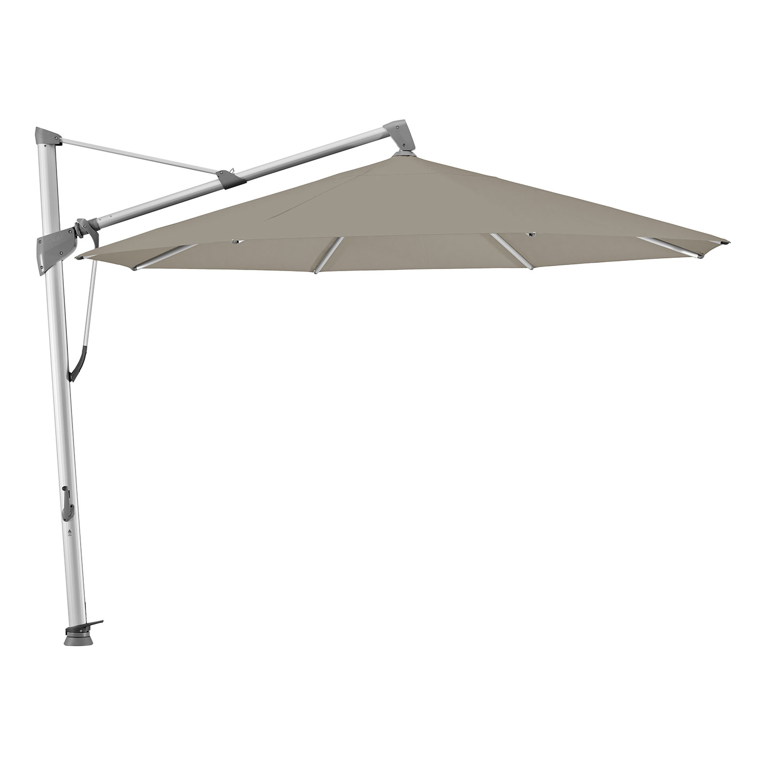 Glatz Sombrano S+ Frithængende Parasol 350 cm Kat.5 Anodiseret Alu/611 Sandstone Glatz