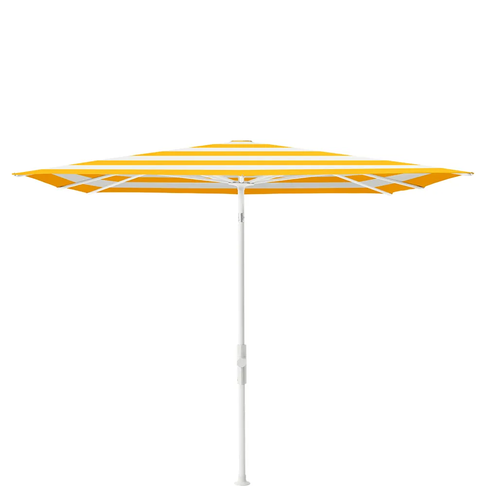 Glatz Twist parasol 240×240 cm matt white Kat.5 624 Yellow Stripe