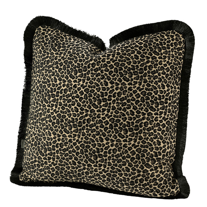 Artwood Leopard Pudebetræk Black Fringe 60×40 Artwood