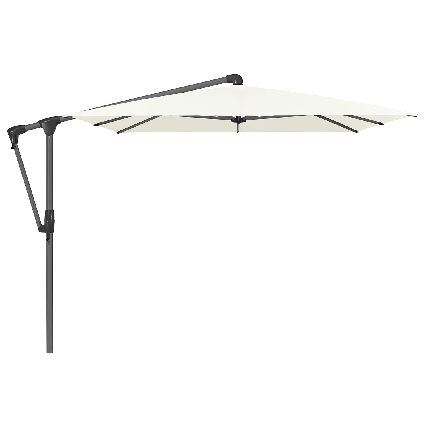 Glatz Sunwing Casa Frithængende Parasol 300×240 cm Kat.5 Antracit Alu/510 White Glatz