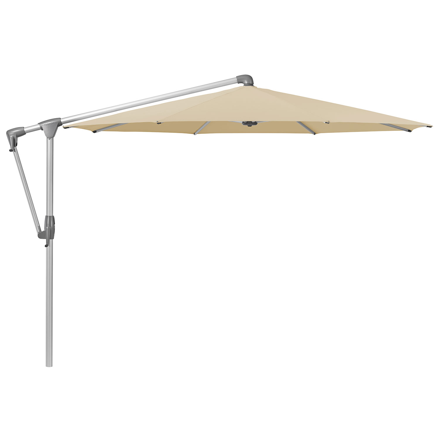 Glatz Sunwing Casa Frithængende Parasol 330 cm Kat.4 Anodiseret Alu/422 Cream Glatz