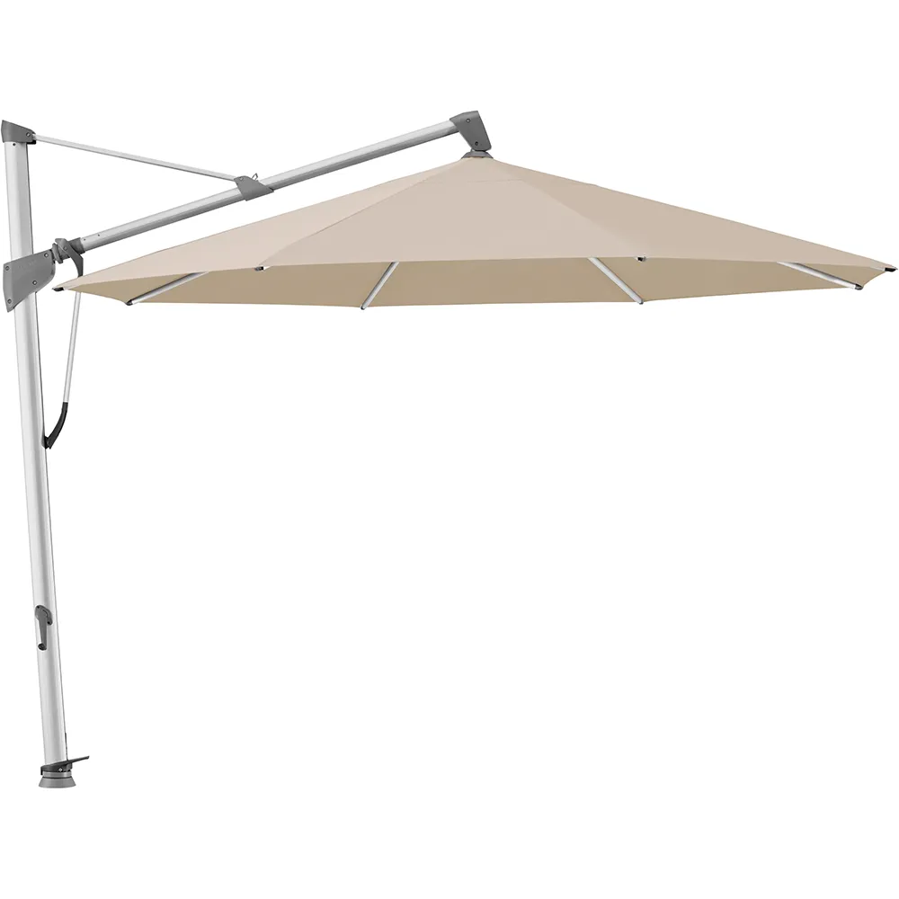 Glatz Sombrano S+ frithængende parasol 400 cm anodiseret aluminium Kat.5 803 Linen