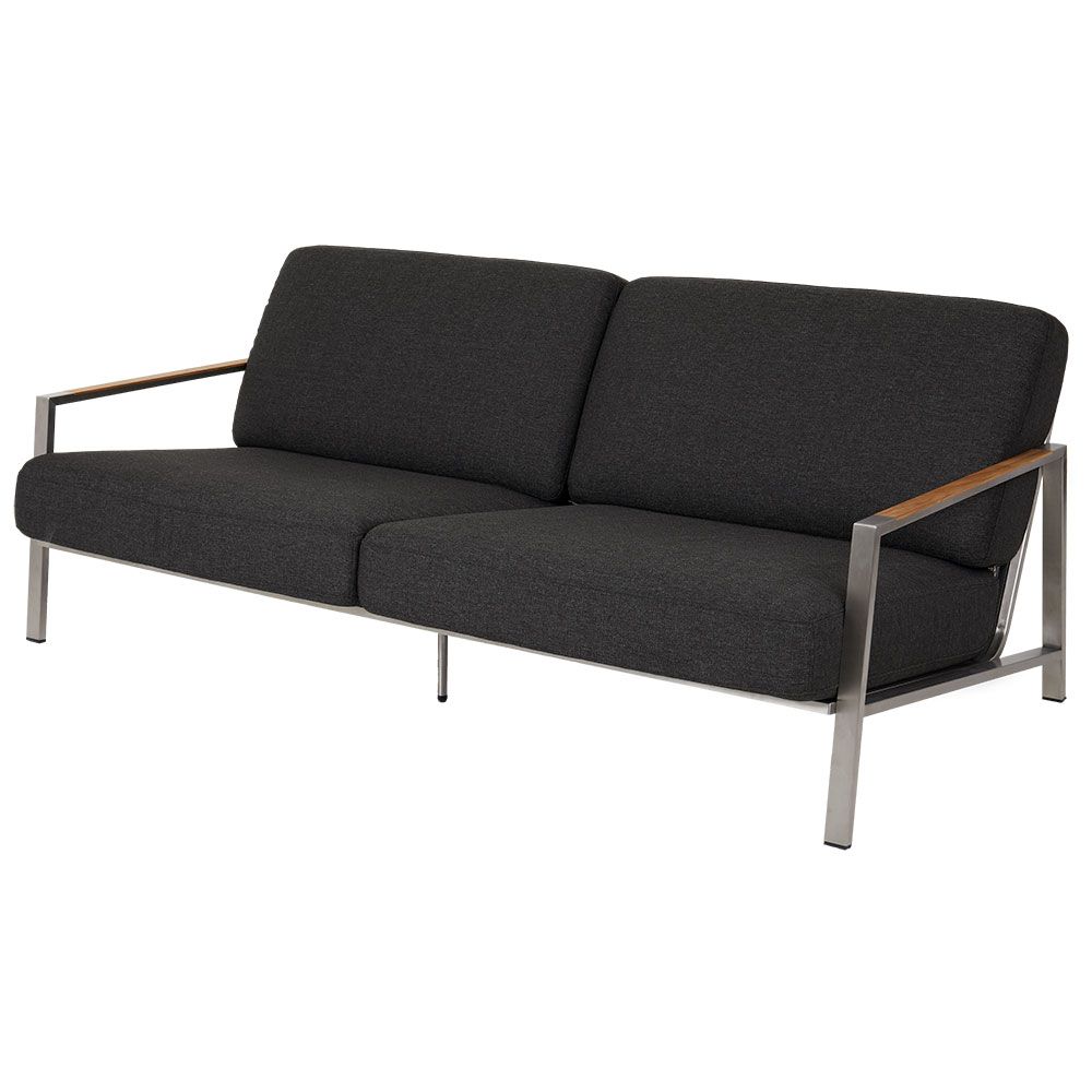 Brafab Naos 2,5-pers. Sofa Rustfrit Stål/Nearly Black Brafab