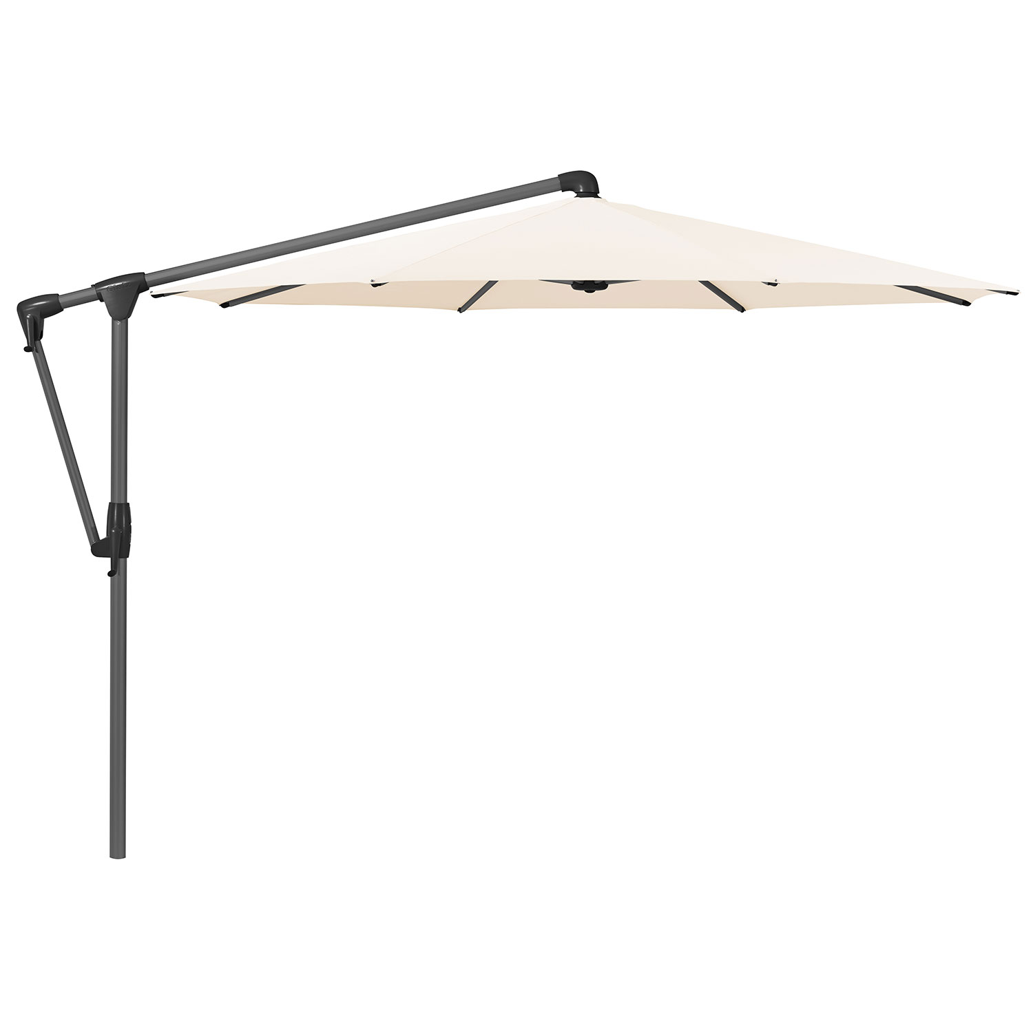 Glatz Sunwing Casa Frithængende Parasol 330 cm Kat.5 Antracit Alu/523 Champagne Glatz