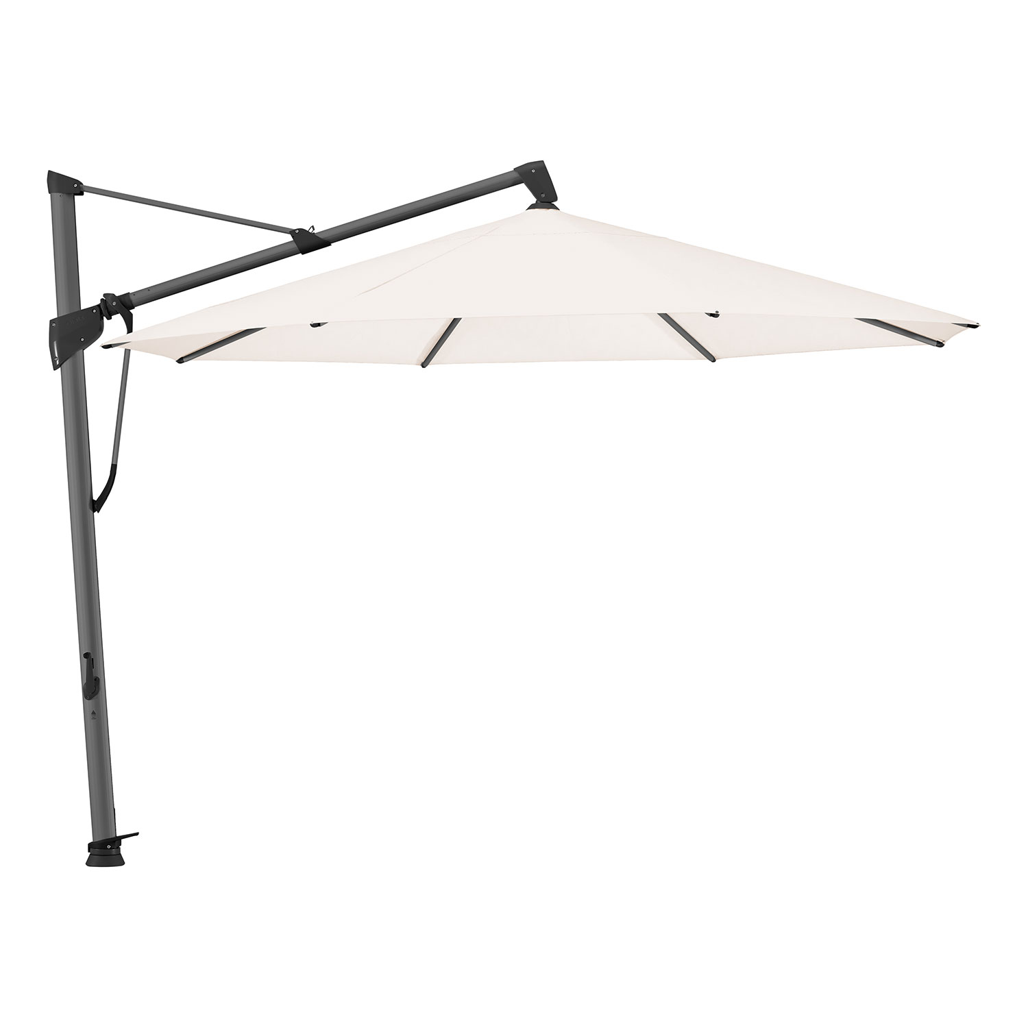 Glatz Sombrano S+ Frithængende Parasol 350 cm Kat.4 Antracit Alu/453 Vanilla Glatz