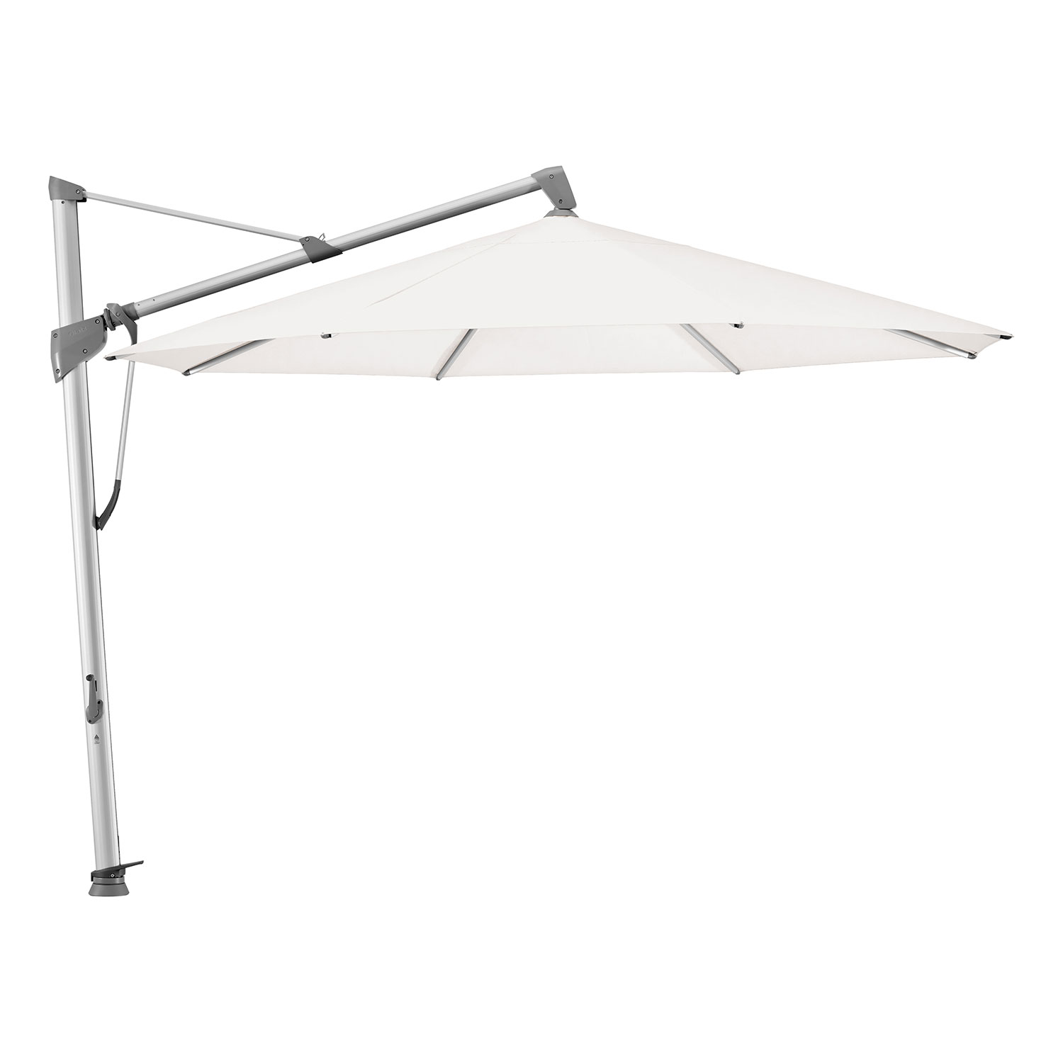 Glatz Sombrano S+ Frithængende Parasol 350 cm Kat.4 Anodiseret Alu/404 White Glatz