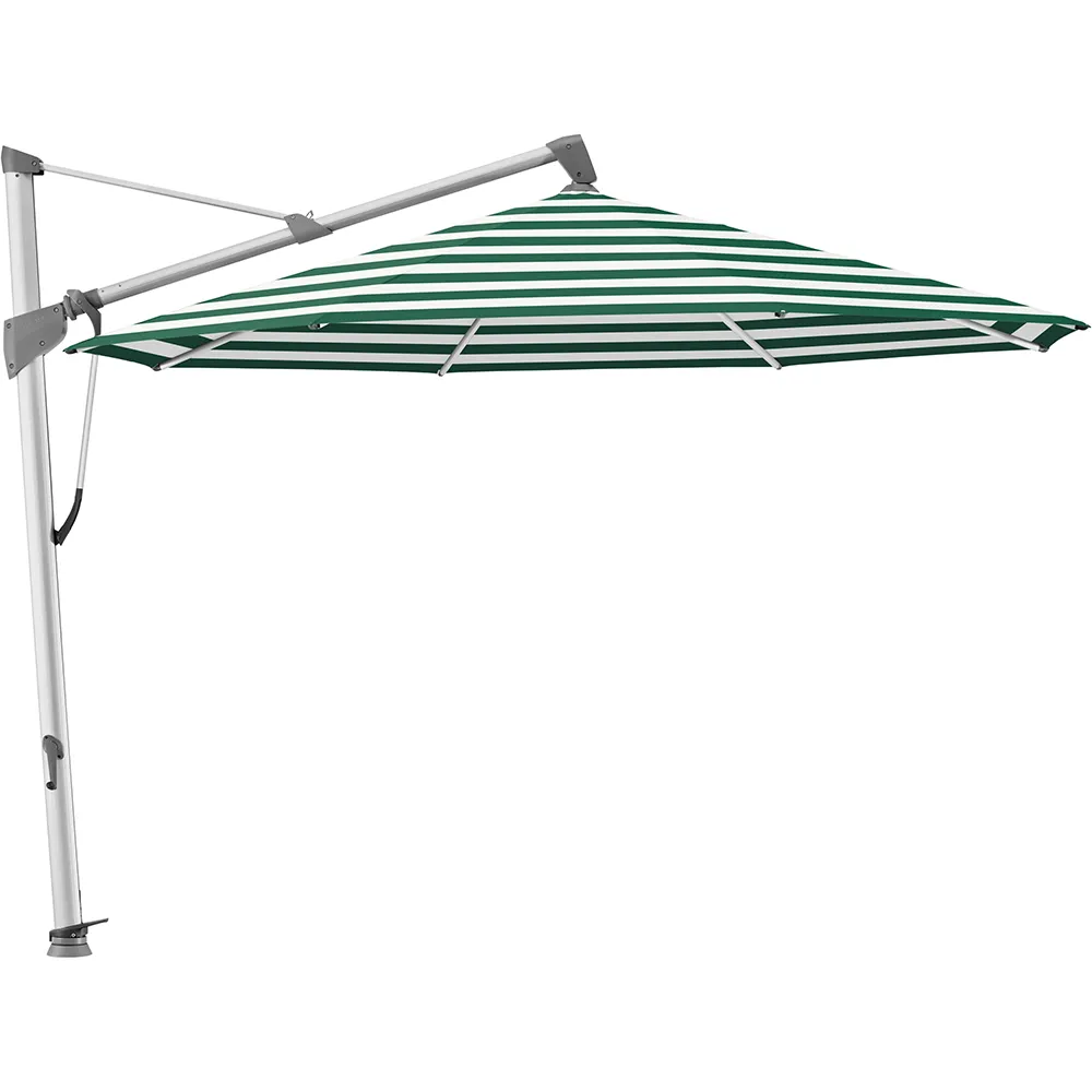 Glatz Sombrano S+ frithængende parasol 350 cm anodiseret aluminium Kat.5 589 Green Stripe