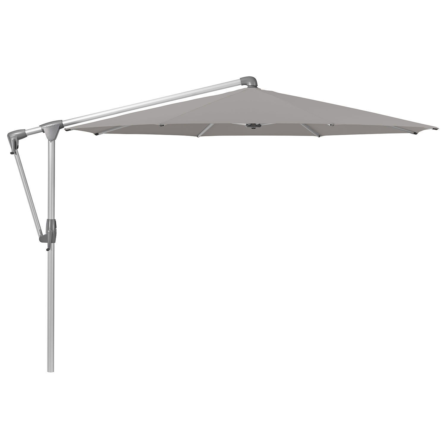 Glatz Sunwing Casa Frithængende Parasol 300 cm Kat.5 Anodiseret Alu/652 Silver Glatz