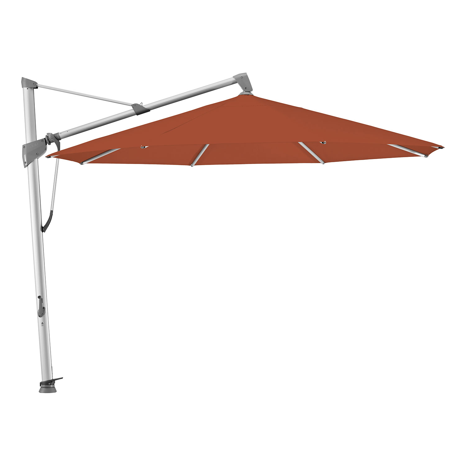 Glatz Sombrano S+ Frithængende Parasol 400 cm Kat.5 Anodiseret Alu/513 Fire Red Glatz