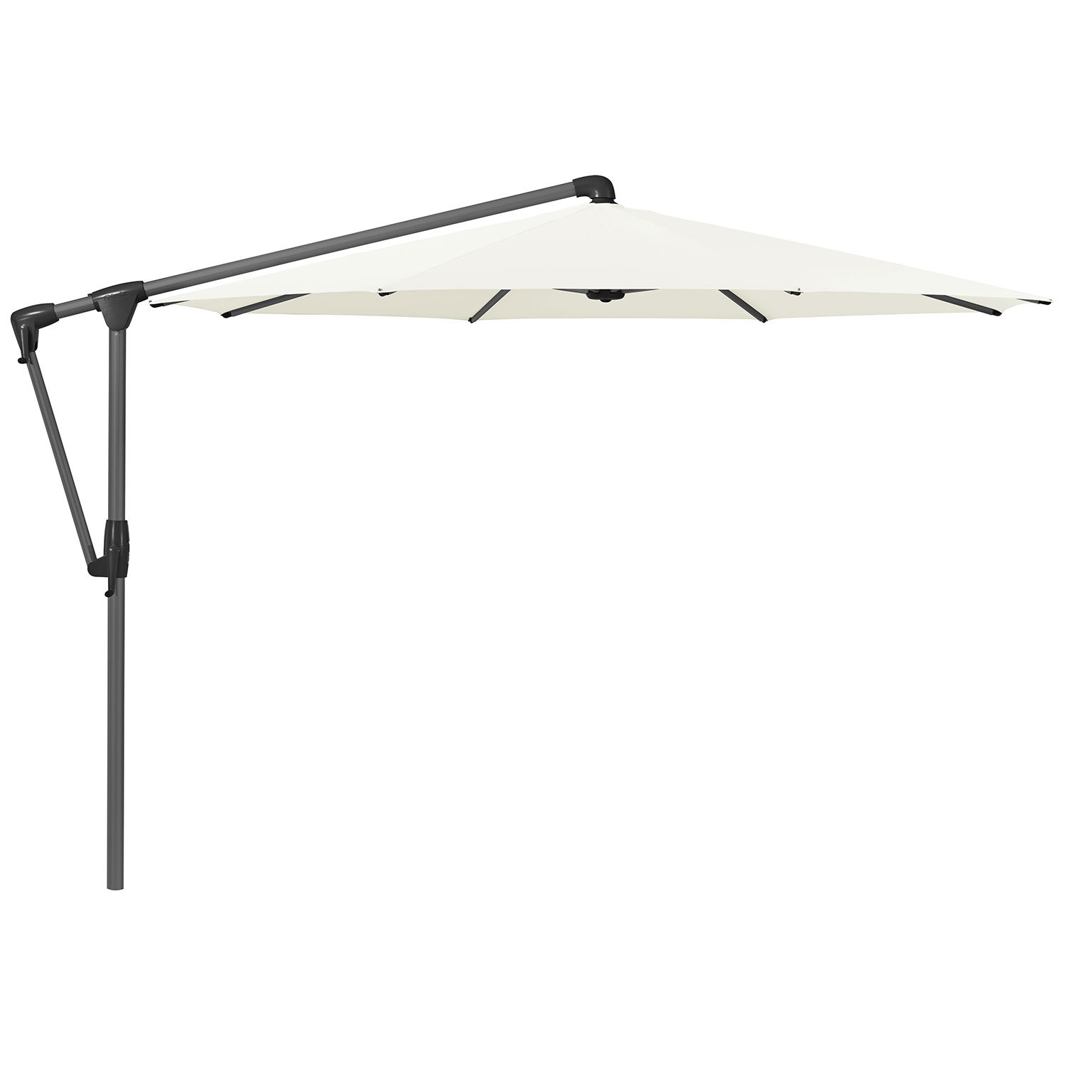 Glatz Sunwing Casa Frithængende Parasol 330 cm Kat.5 Antracit Alu/510 White Glatz