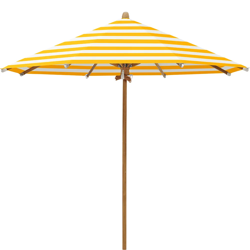 Glatz Teakwood parasol 300 cm Kat.5 624 Yellow Stripe