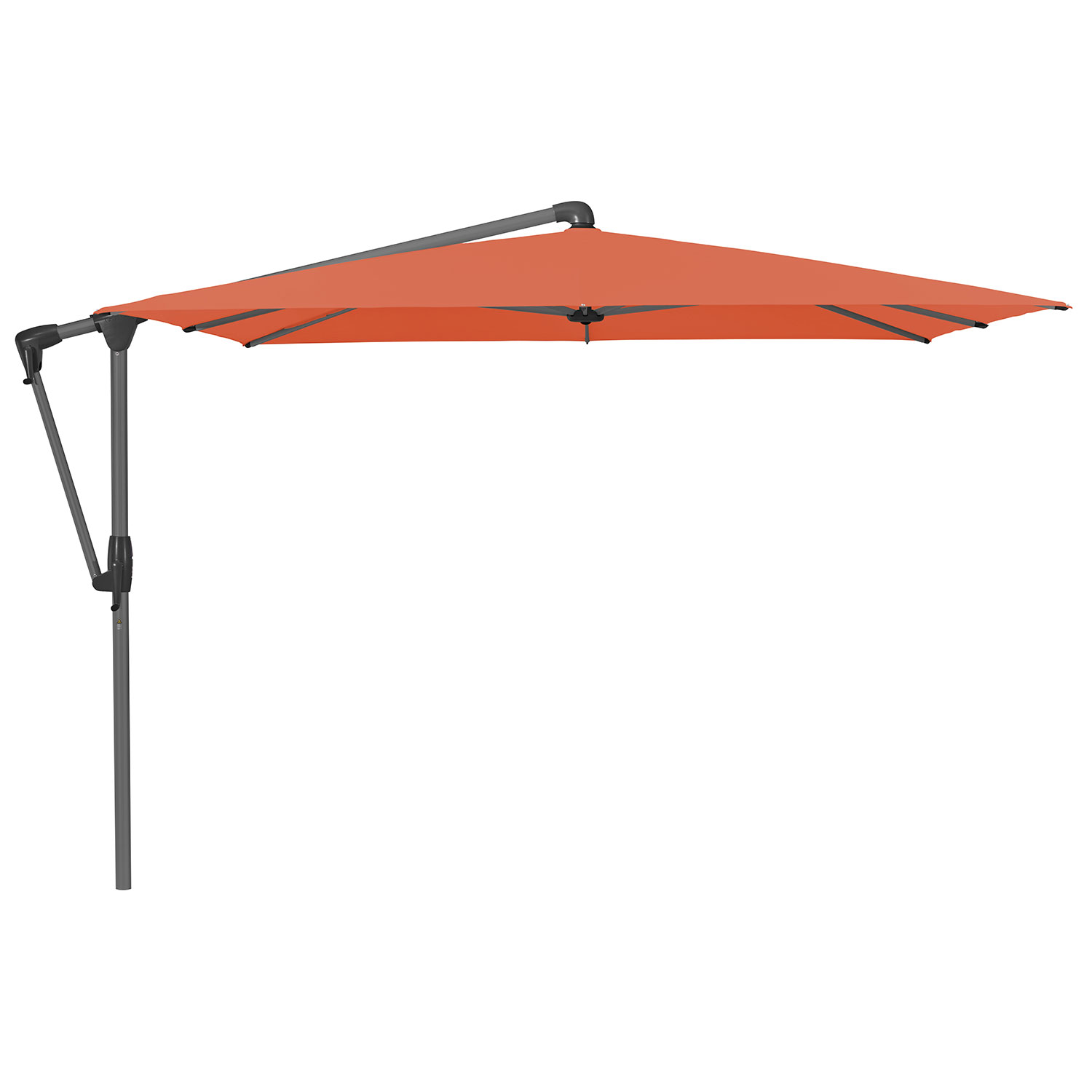 Glatz Sunwing Casa Frithængende Parasol 270×270 cm Kat.5 Antracit Alu/660 Papaya Glatz