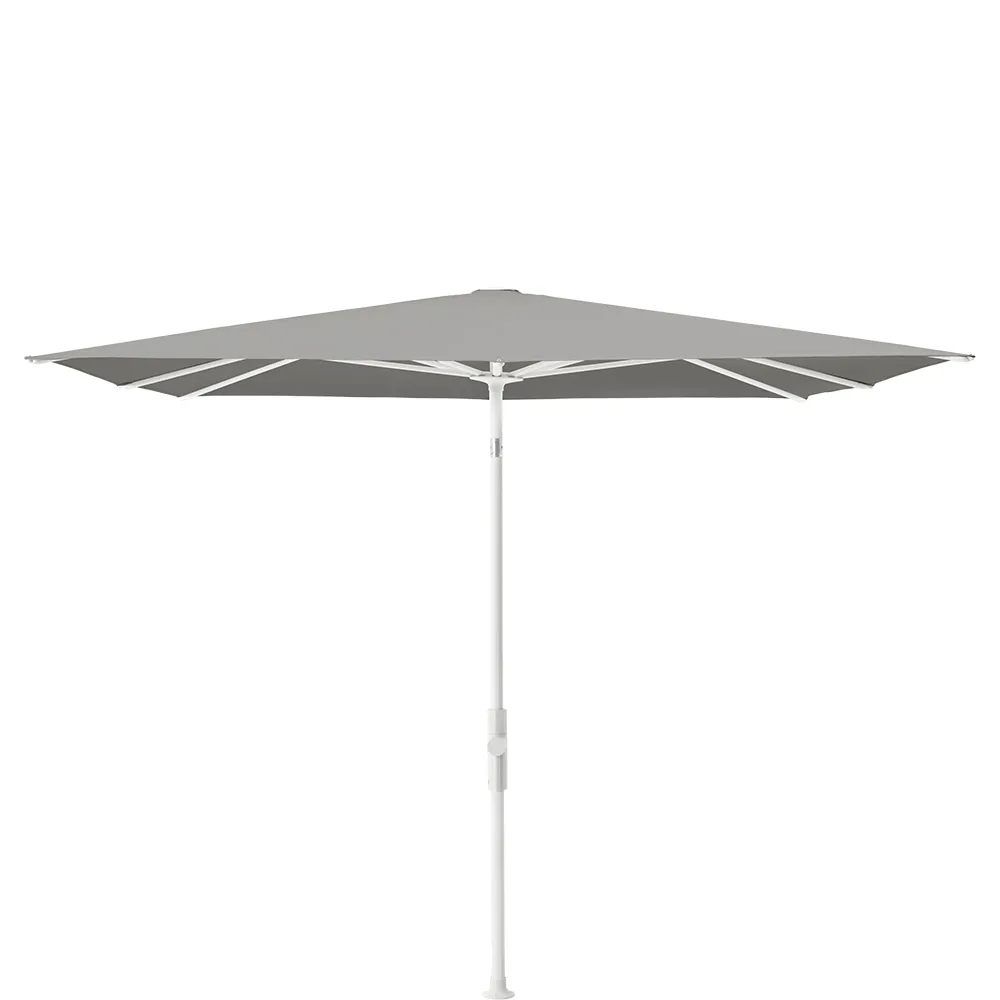 Glatz Twist parasol 240×240 cm matt white Kat.4 420 Smoke