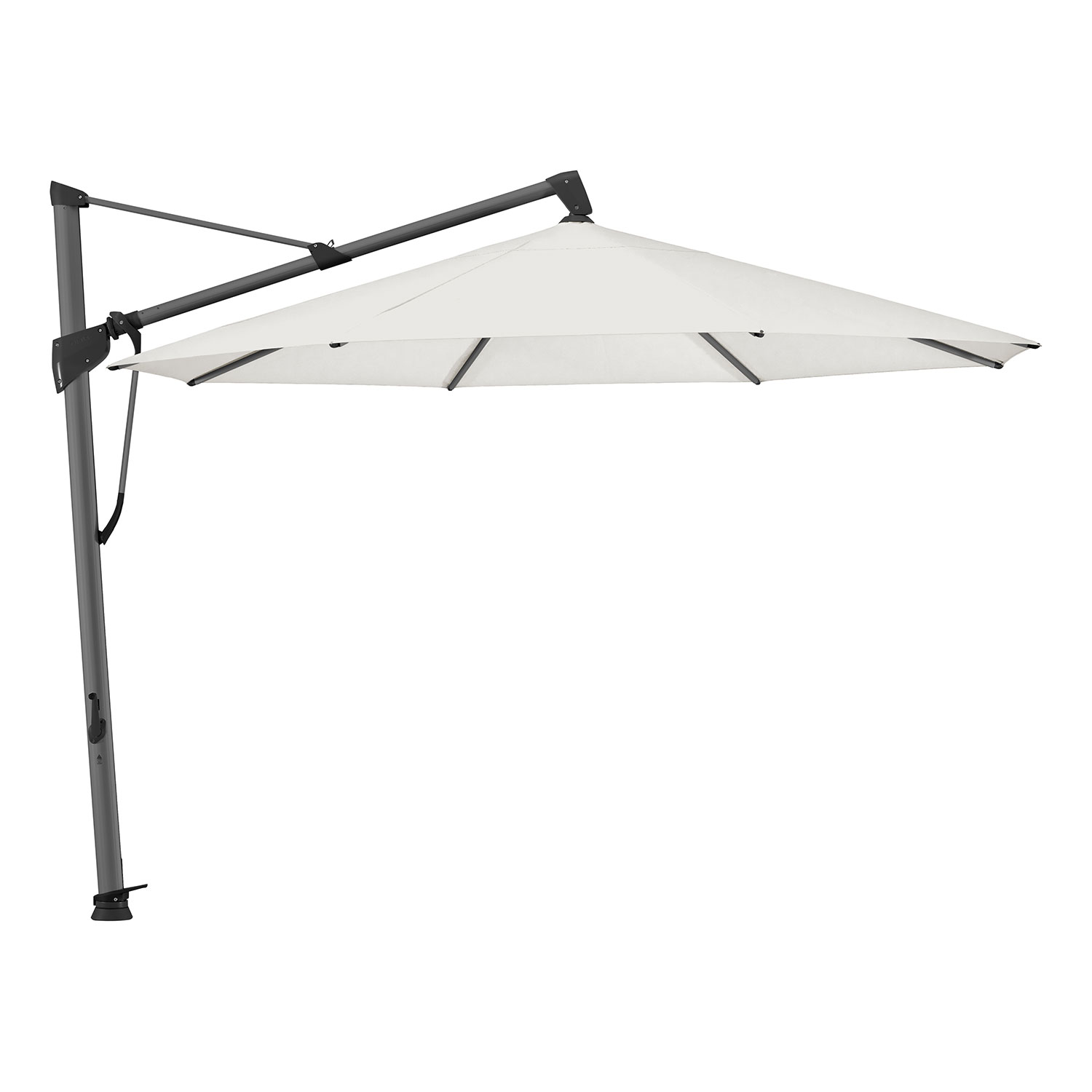 Glatz Sombrano S+ Frithængende Parasol 350 cm Kat.5 Antracit Alu/500 Plaster Glatz