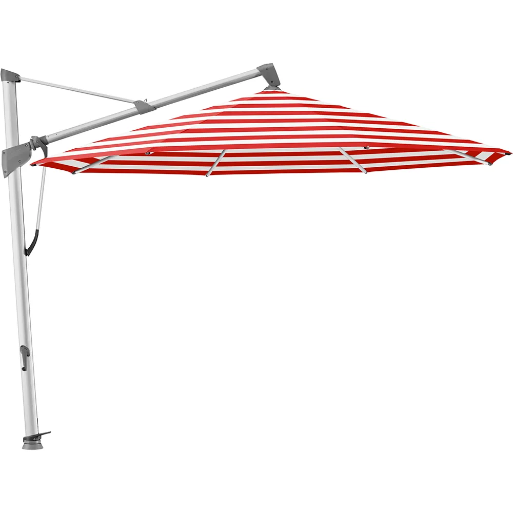 Glatz Sombrano S+ frithængende parasol 350 cm anodiseret aluminium Kat.5 800 Red Stripe