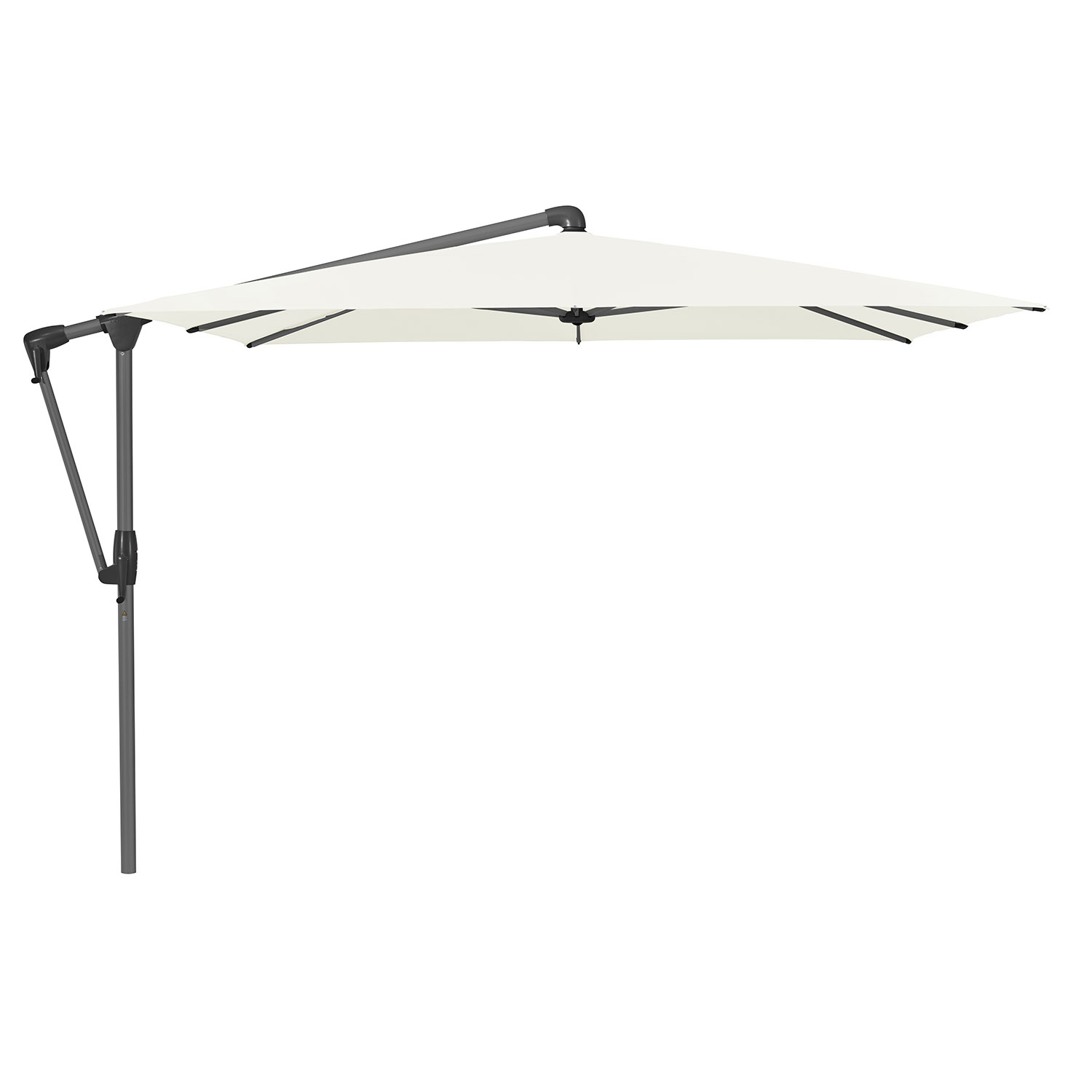 Glatz Sunwing Casa Frithængende Parasol 270×270 cm Kat.5 Antracit Alu/510 White Glatz