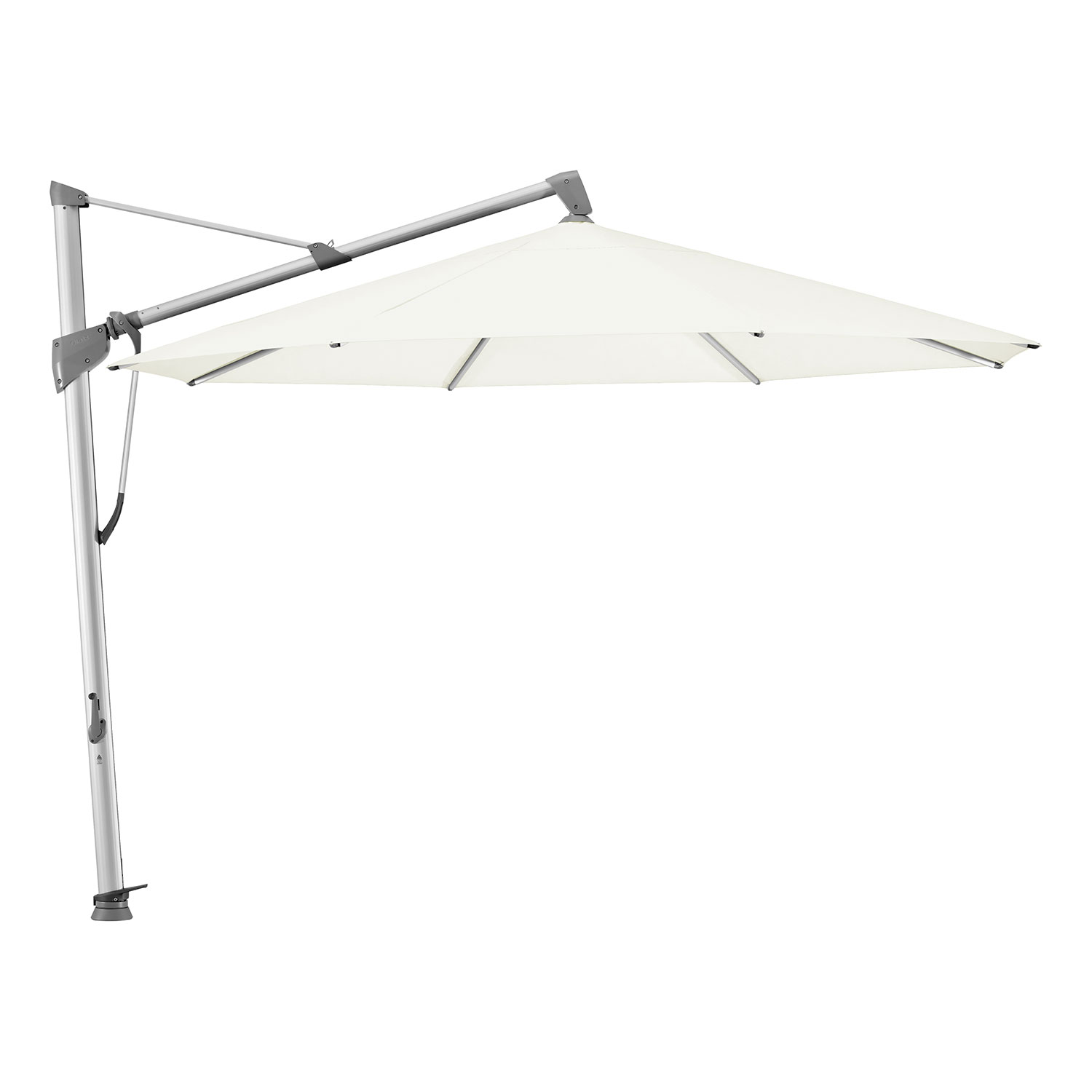 Glatz Sombrano S+ Frithængende Parasol 350 cm Kat.5 Anodiseret Alu/510 White Glatz