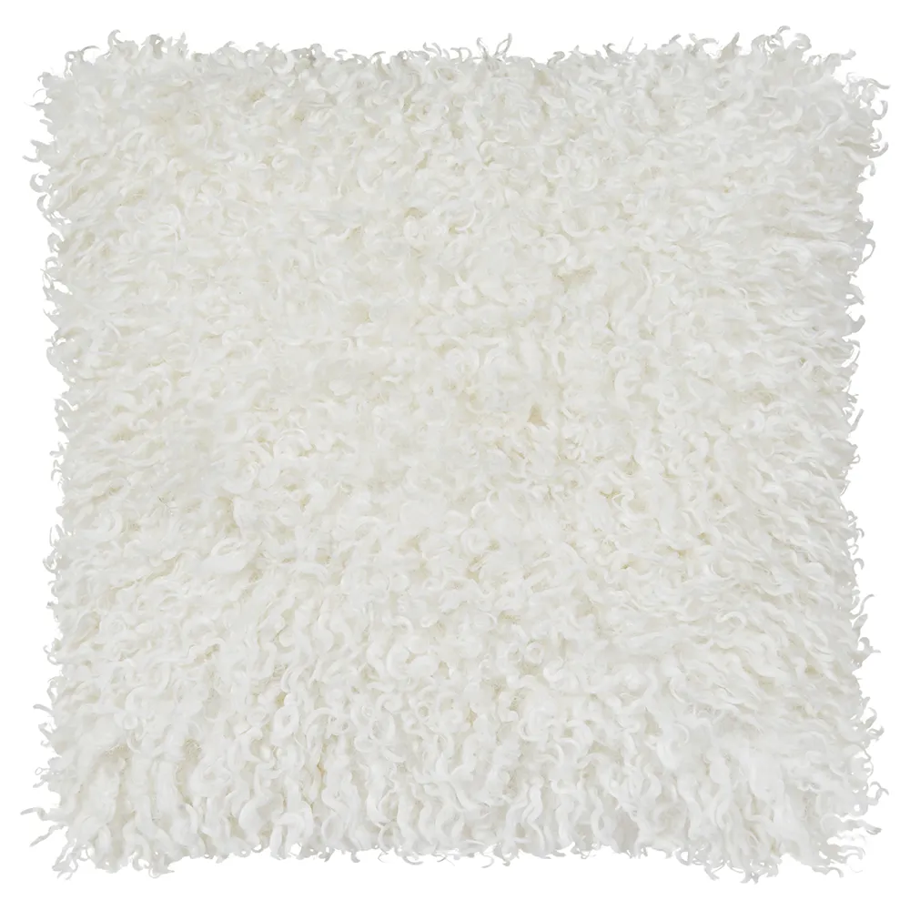 Skinnwille Wooly pyntepude 45×45 cm Ivory