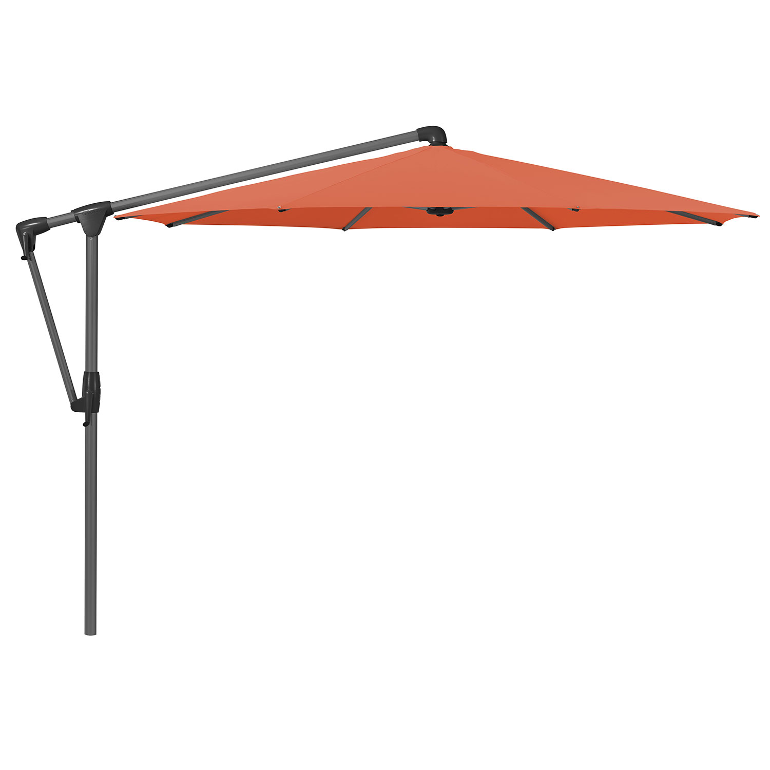 Glatz Sunwing Casa Frithængende Parasol 330 cm Kat.5 Antracit Alu/660 Papaya Glatz