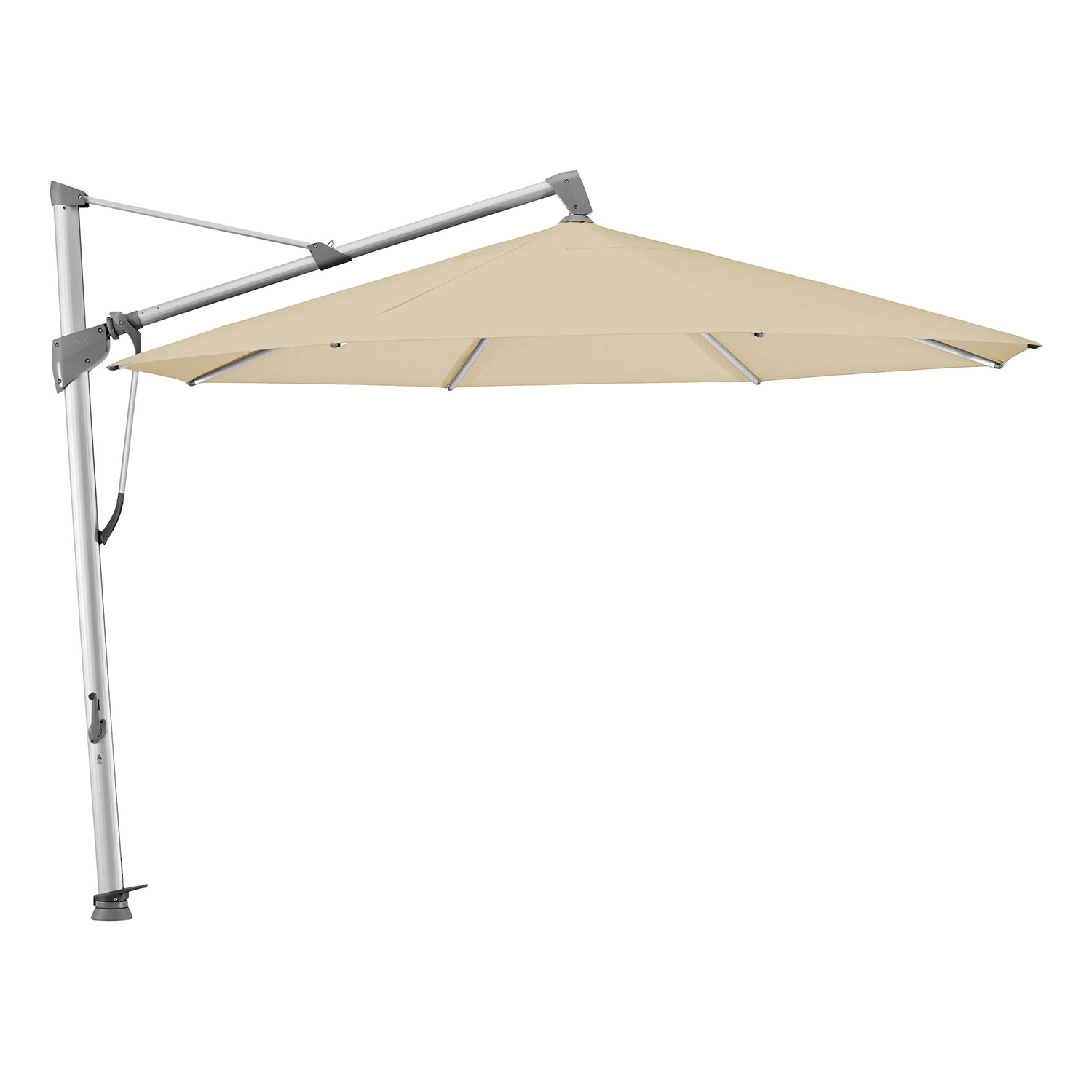 Glatz Sombrano S+ Frithængende Parasol 400 cm Kat.4 Anodiseret Alu/422 Cream Glatz