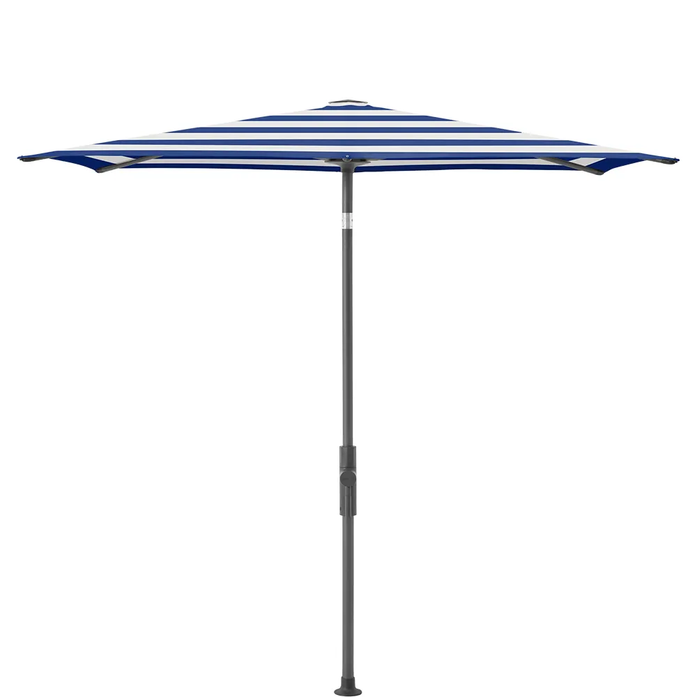 Glatz Twist parasol 250×200 cm anthracite Kat.5 602 Blue Stripe