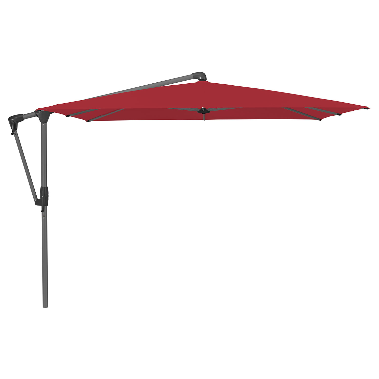 Glatz Sunwing Casa Frithængende Parasol 270×270 cm Kat.5 Antracit Alu/646 Rubino Glatz