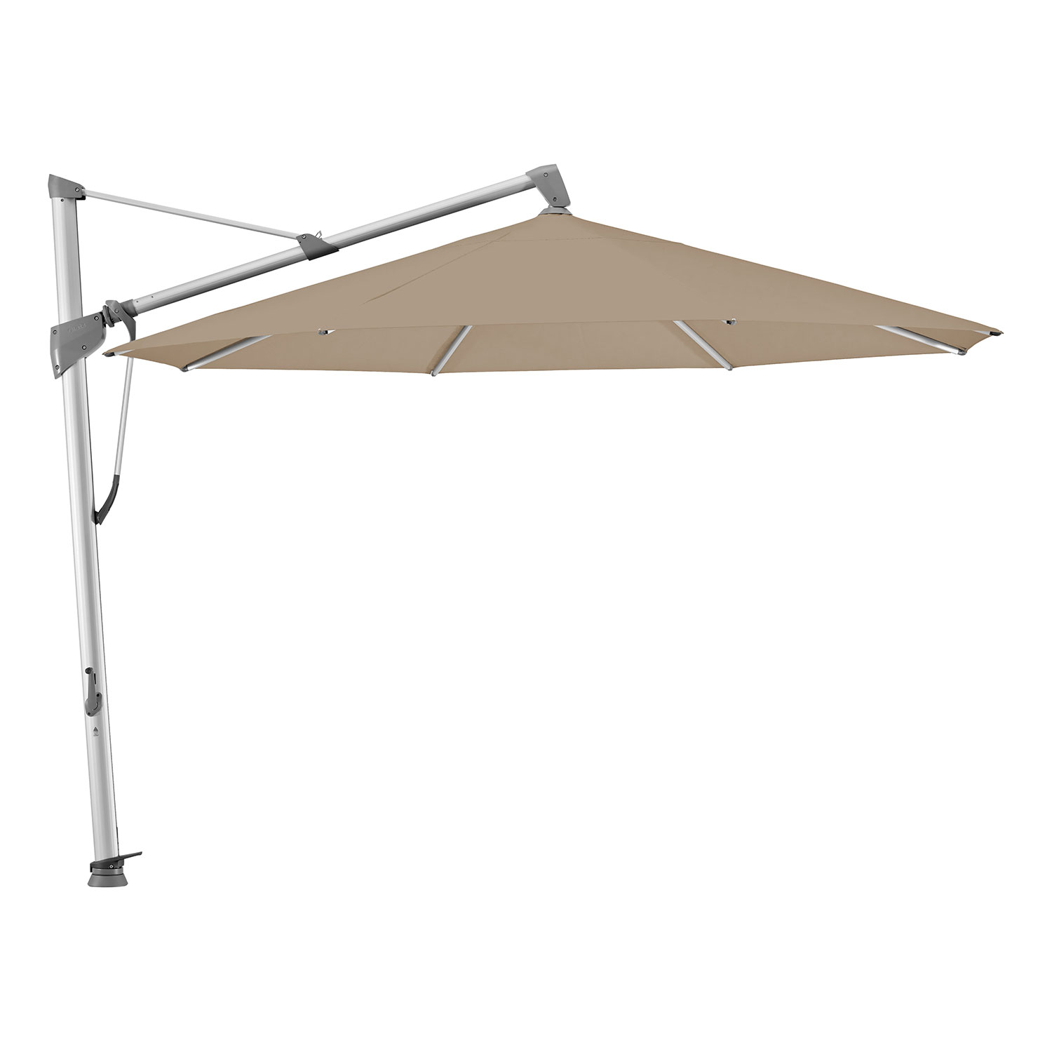 Glatz Sombrano S+ Frithængende Parasol 400 cm Kat.5 Anodiseret Alu/650 Camel Glatz