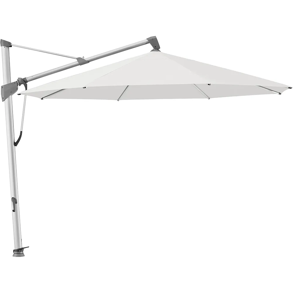 Glatz Sombrano S+ frithængende parasol 350 cm anodiseret aluminium Kat.5 556 Alabaster