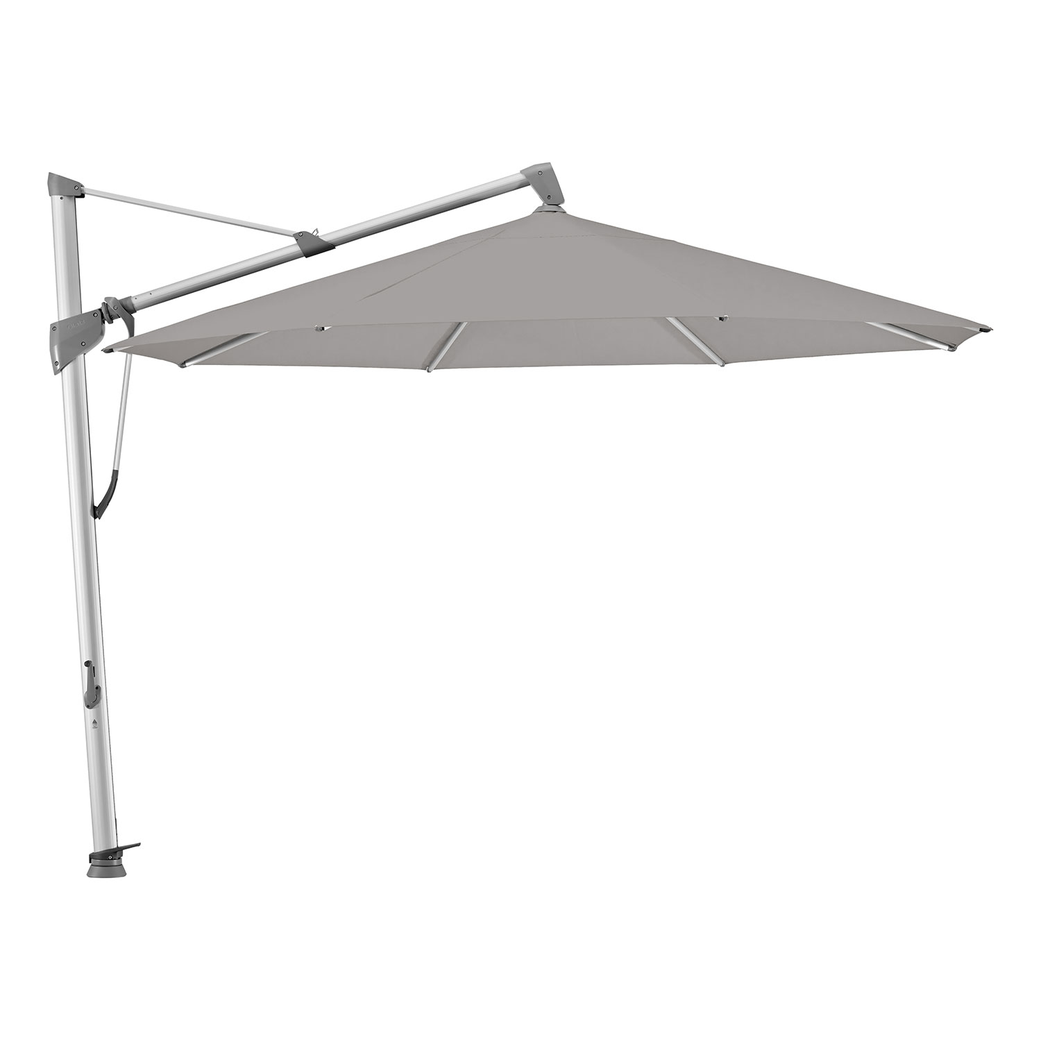 Glatz Sombrano S+ Frithængende Parasol 400 cm Kat.5 Anodiseret Alu/652 Silver Glatz