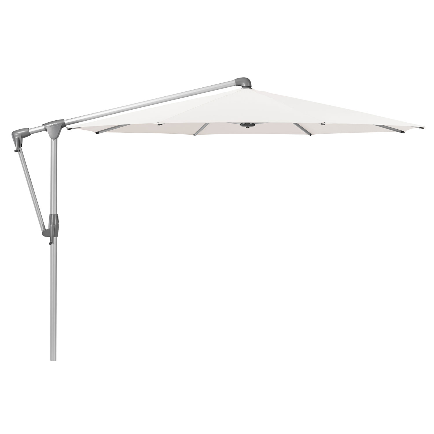 Glatz Sunwing Casa Frithængende Parasol 330 cm Kat.4 Anodiseret Alu/404 White Glatz