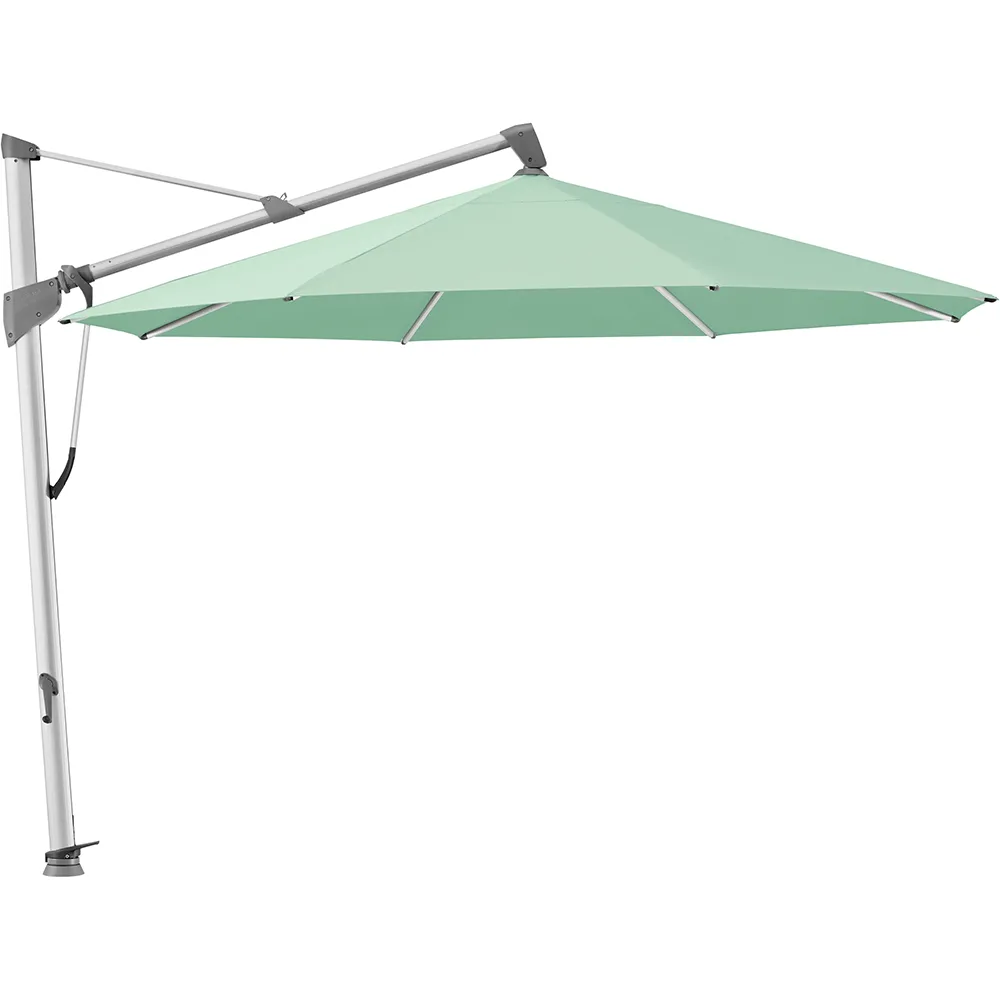 Glatz Sombrano S+ frithængende parasol 400 cm anodiseret aluminium Kat.5 581 Jade